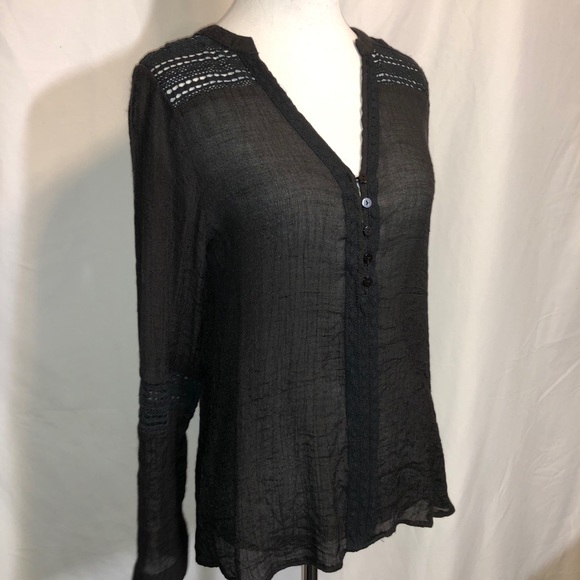 Renee C. Tops - Renee C. Crochet Accented Blouse